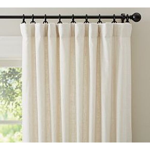 Pottery Barn Emery Linen Curtains 50" W x 84" L Light Filtering Pair 2 Ivory - Picture 11 of 13